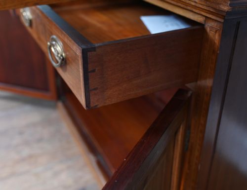 EDWARDIAN BOOKCASE CABINET MAHOGANY HEPPLEWHITE 1910 - ADDITIONAL PHOTO 10