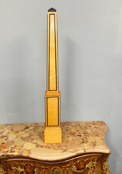 PAIR GRAND TOUR OBELISKS ITALIAN SATINWOOD EBONIZED TRIM - ADDITIONAL PHOTO 3