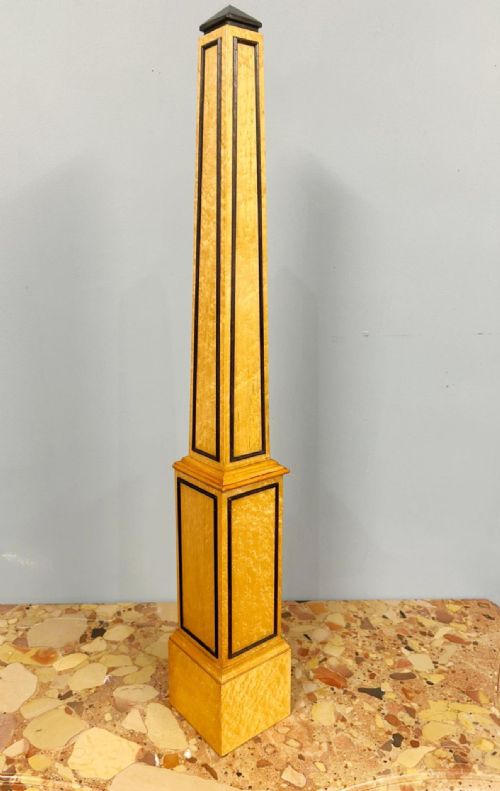 PAIR GRAND TOUR OBELISKS ITALIAN SATINWOOD EBONIZED TRIM - ADDITIONAL PHOTO 4
