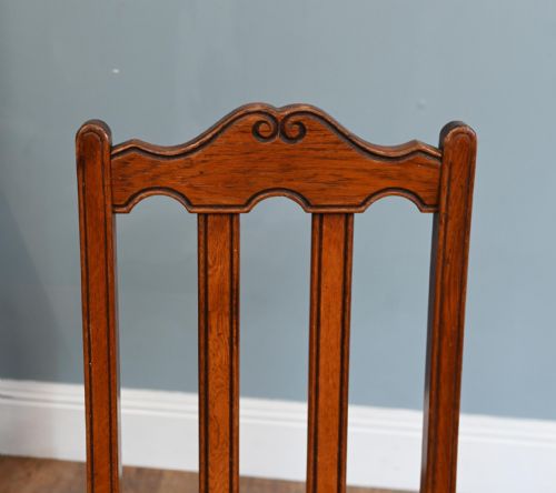 SET 8 ARTS AND CRAFTS DINING CHAIR OAK FARMHOUSE 1910 - ADDITIONAL PHOTO 1