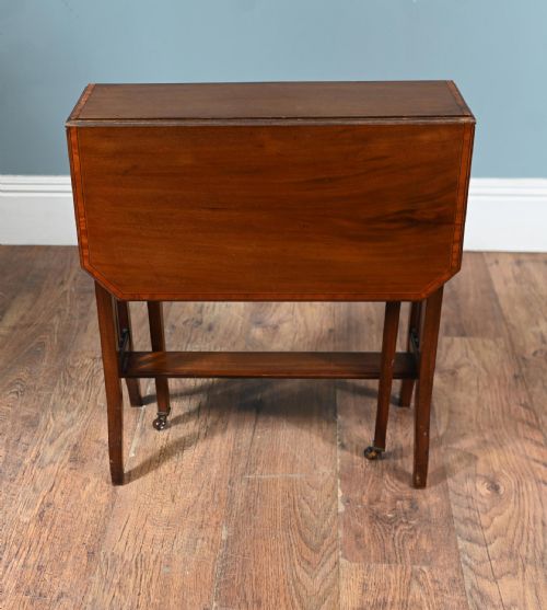ARTS AND CRAFTS SIDE TABLE DROP LEAF MAHOGANY 1910 - ADDITIONAL PHOTO 1