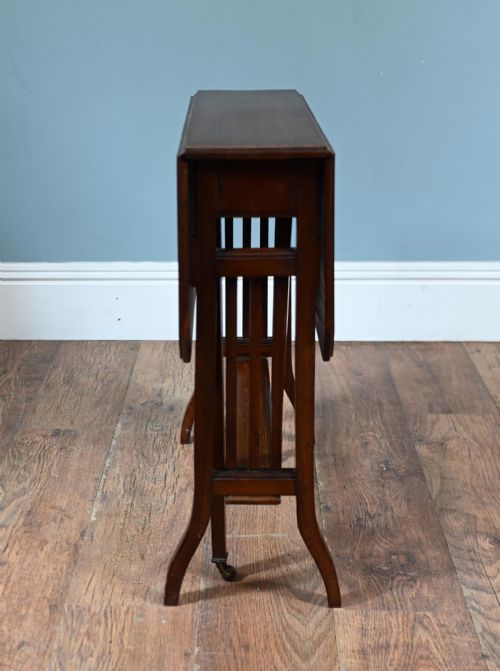 ARTS AND CRAFTS SIDE TABLE DROP LEAF MAHOGANY 1910 - ADDITIONAL PHOTO 2