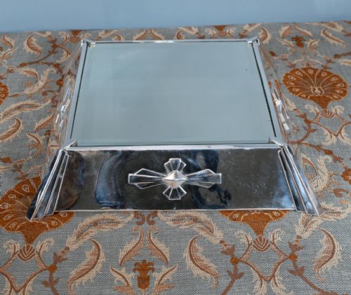 ART DECO SILVER PLATE CAKE STAND WEDDING DISPLAY ORIGINAL BOX 1920 - ADDITIONAL PHOTO 4