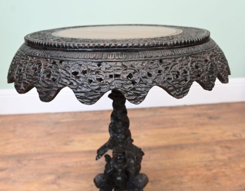 BURMESE SIDE TABLE CARVED TIP TOP OCCASIONAL BURMA 1880 - ADDITIONAL PHOTO 2