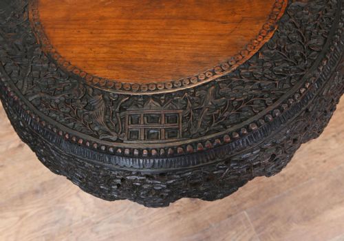 BURMESE SIDE TABLE CARVED TIP TOP OCCASIONAL BURMA 1880 - ADDITIONAL PHOTO 6