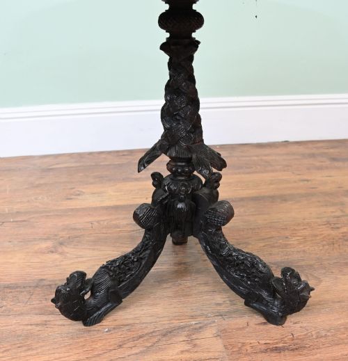 BURMESE SIDE TABLE CARVED TIP TOP OCCASIONAL BURMA 1880 - ADDITIONAL PHOTO 7