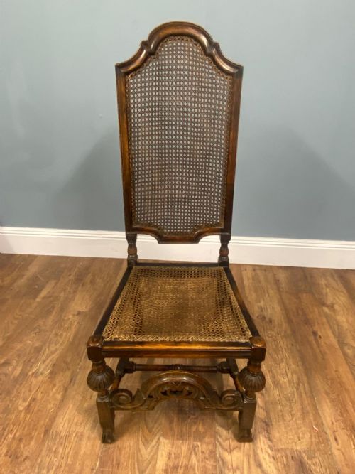 SET 4 CARVED CHAIRS CANE WEAVED CROMWELLIAN FARMHOUSE 1890 - ADDITIONAL PHOTO 16