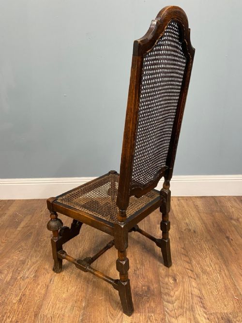 SET 4 CARVED CHAIRS CANE WEAVED CROMWELLIAN FARMHOUSE 1890 - ADDITIONAL PHOTO 18