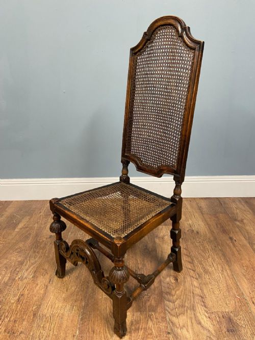 SET 4 CARVED CHAIRS CANE WEAVED CROMWELLIAN FARMHOUSE 1890 - ADDITIONAL PHOTO 21