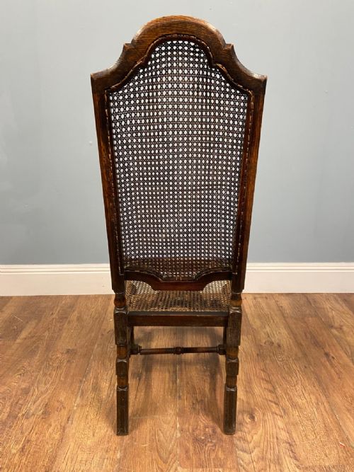 SET 4 CARVED CHAIRS CANE WEAVED CROMWELLIAN FARMHOUSE 1890 - ADDITIONAL PHOTO 23