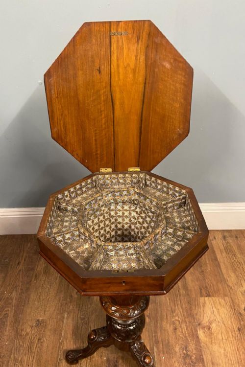 VICTORIAN SEWING BOX GAMES CHESS TABLE SIDE 1880 - ADDITIONAL PHOTO 5