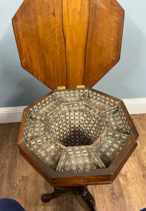 VICTORIAN SEWING BOX GAMES CHESS TABLE SIDE 1880 - ADDITIONAL PHOTO 6