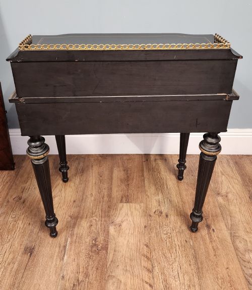 FRENCH NAPOLEON III EBONISED GILT BRONZE WRITING DESK BONHEURDUJOUR 1880 - ADDITIONAL PHOTO 13