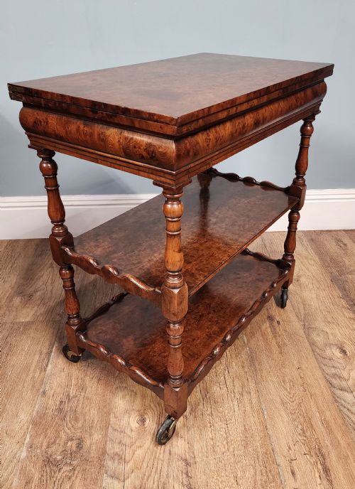 VICTORIAN BUTLERS TROLLEY WHATNOT BOOKSHELF 1890 - ADDITIONAL PHOTO 4