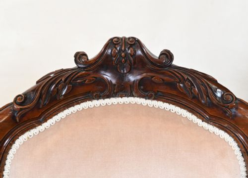 PAIR VICTORIAN ARM CHAIRS BALLOON BACK 1880 - ADDITIONAL PHOTO 1