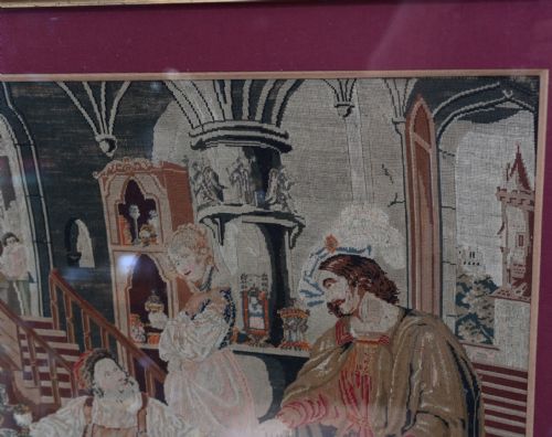 ITALIAN NEEDLEPOINT TAPESTRY COBBLER AND PRINCE PORTRAIT 1860 - ADDITIONAL PHOTO 17