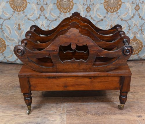 WILLIAM IV CANTERBURY MAHOGANY MAGAZINE MUSIC RACK CABINET - ADDITIONAL PHOTO 1