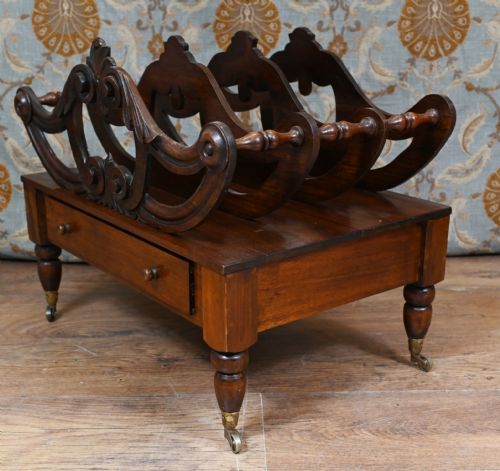 WILLIAM IV CANTERBURY MAHOGANY MAGAZINE MUSIC RACK CABINET - ADDITIONAL PHOTO 2
