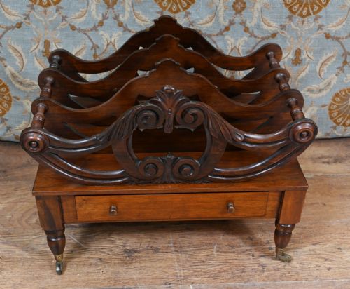 WILLIAM IV CANTERBURY MAHOGANY MAGAZINE MUSIC RACK CABINET - ADDITIONAL PHOTO 6