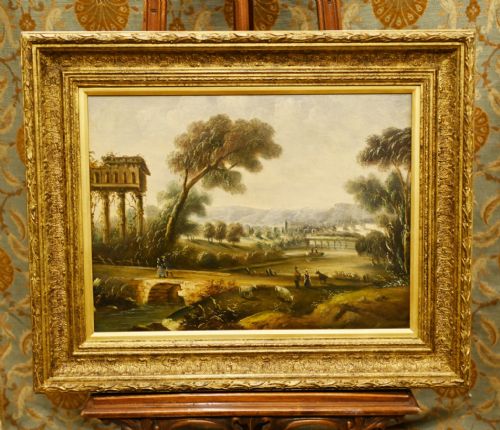 Italian Tuscan Landscape Painting Grand Tour Pastoral Art