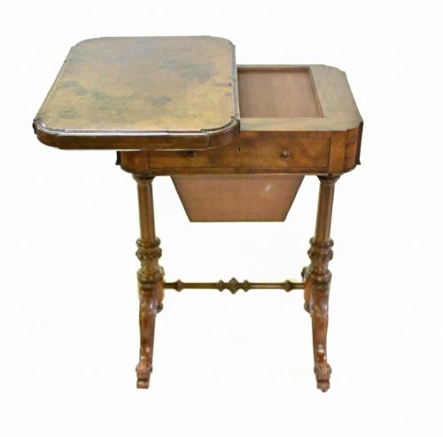 VICTORIAN GAMES TABLE CHESS DRAUGHTS WALNUT - ADDITIONAL PHOTO 4