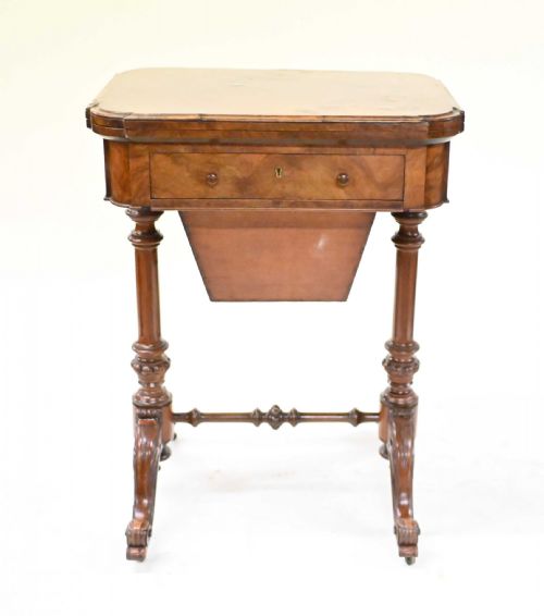 VICTORIAN GAMES TABLE CHESS DRAUGHTS WALNUT - ADDITIONAL PHOTO 6