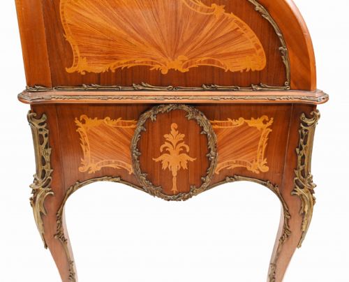 FRENCH ROLL TOP DESK LOUIS XVI INLAY BUREAU - ADDITIONAL PHOTO 2