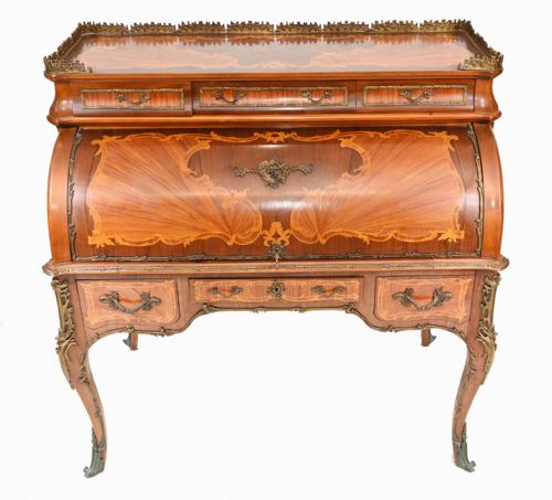 FRENCH ROLL TOP DESK LOUIS XVI INLAY BUREAU