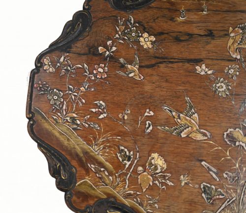 FRENCH ETAGERE TABLE JAPANNING ANTIQUE 1890 - ADDITIONAL PHOTO 6