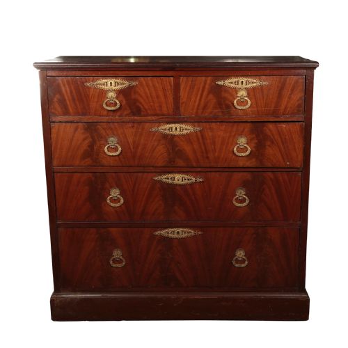 BIEDERMEIER CHEST DRAWERS COMMODE FLAME MAHOGANY 1840 - ADDITIONAL PHOTO 3