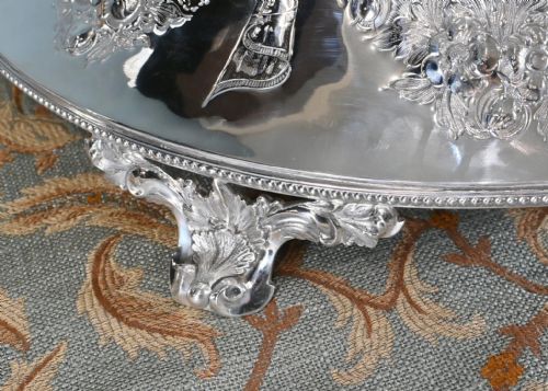 EDWARDIAN SILVER PLATE CAKE STAND SHEFFIELD MAPPIN AND WEBB PLATTER TAZZA - ADDITIONAL PHOTO 3