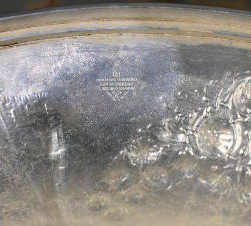 EDWARDIAN SILVER PLATE CAKE STAND SHEFFIELD MAPPIN AND WEBB PLATTER TAZZA - ADDITIONAL PHOTO 6