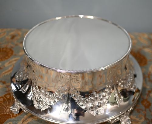 EDWARDIAN SILVER PLATE CAKE STAND SHEFFIELD MAPPIN AND WEBB PLATTER TAZZA - ADDITIONAL PHOTO 10