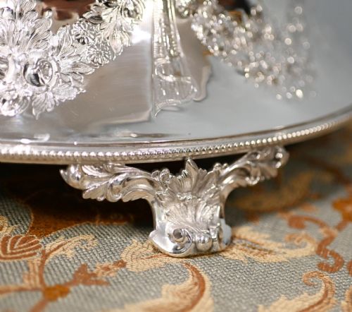 EDWARDIAN SILVER PLATE CAKE STAND SHEFFIELD MAPPIN AND WEBB PLATTER TAZZA - ADDITIONAL PHOTO 13