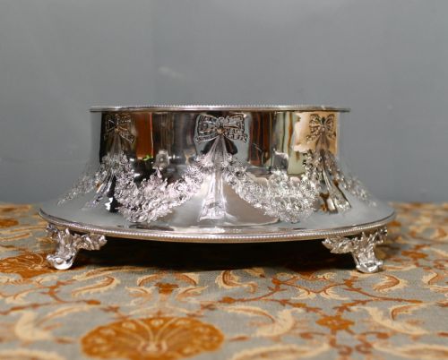 EDWARDIAN SILVER PLATE CAKE STAND SHEFFIELD MAPPIN AND WEBB PLATTER TAZZA - ADDITIONAL PHOTO 14