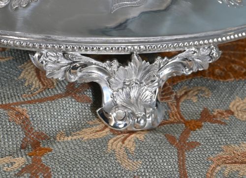 EDWARDIAN SILVER PLATE CAKE STAND SHEFFIELD MAPPIN AND WEBB PLATTER TAZZA - ADDITIONAL PHOTO 15