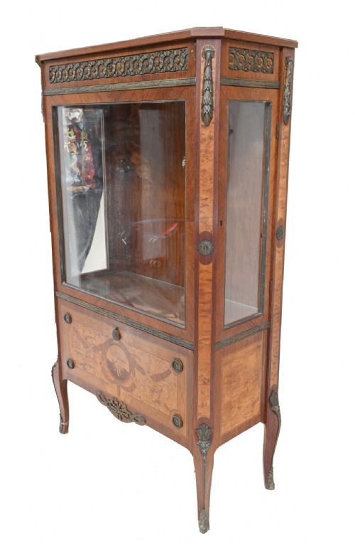 ANTIQUE DISPLAY CABINET BIJOUTERIE FRENCH EMPIRE GLASS CASE - ADDITIONAL PHOTO 7
