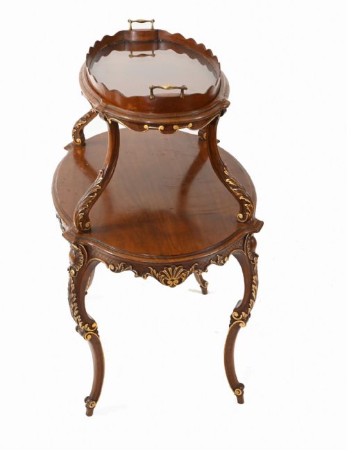 ITALIAN ETAGERE TABLE TIERED TABLES ANTIQUE SERVER 1930 - ADDITIONAL PHOTO 2