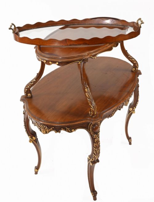 ITALIAN ETAGERE TABLE TIERED TABLES ANTIQUE SERVER 1930 - ADDITIONAL PHOTO 5