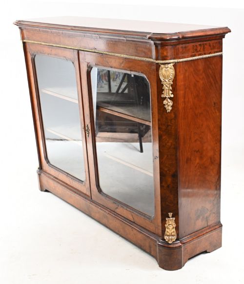 VICTORIAN PIER CABINET DISPLAY WALNUT CHEST 1860 - ADDITIONAL PHOTO 1