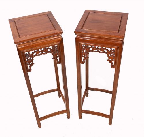 PAIR CHINESE PEDESTAL STAND TABLES ASIAN INTERIORS - ADDITIONAL PHOTO 6