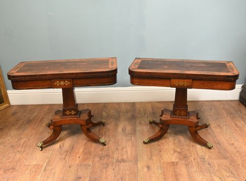 PERIOD REGENCY CARD TABLES GAMES BRASS INLAY 1810