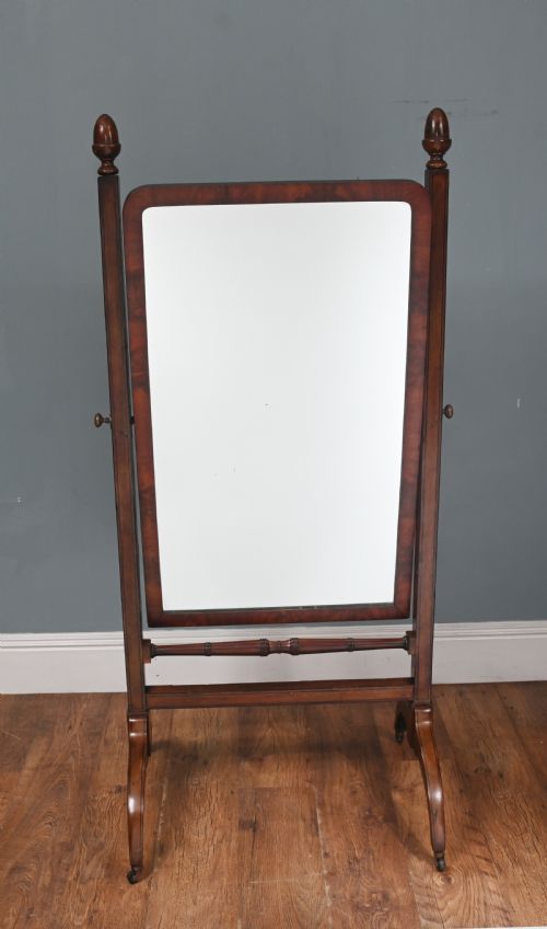 REGENCY CHEVAL MIRROR MAHOGANY TILT DRESSING GLASS 1860 - ADDITIONAL PHOTO 1