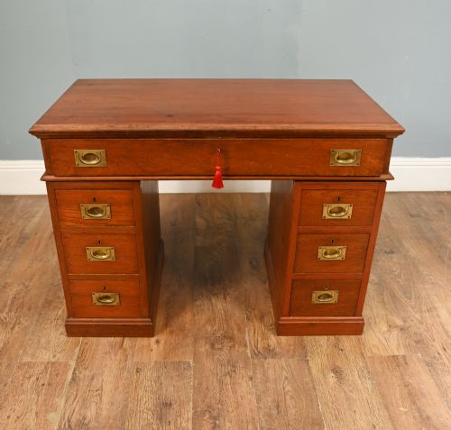 CAMPAIGN PEDESTAL DESK MILITARY FURNITURE MAHOGANY 1880