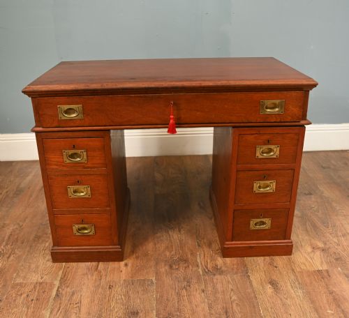 CAMPAIGN PEDESTAL DESK MILITARY FURNITURE MAHOGANY 1880 - ADDITIONAL PHOTO 1