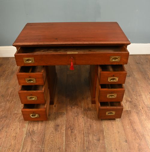 CAMPAIGN PEDESTAL DESK MILITARY FURNITURE MAHOGANY 1880 - ADDITIONAL PHOTO 3
