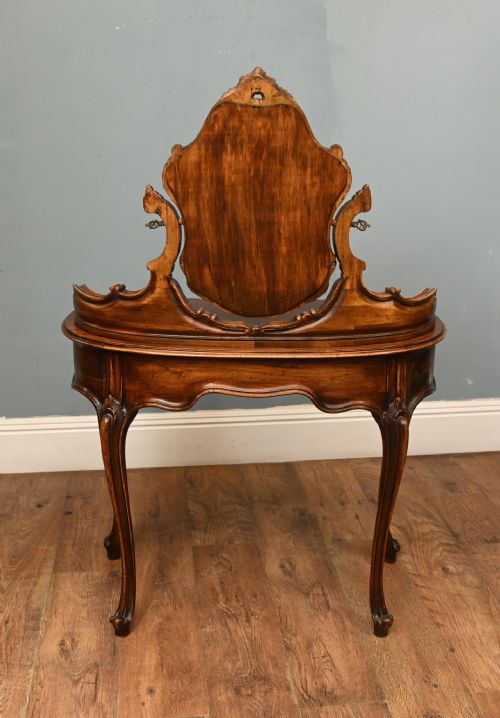 fig 2. Louis XV Dressing Table Walnut Antique Vanity Dresser Revival