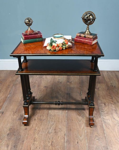 VICTORIAN DUMB WAITER AMBOYNA 1880 - ADDITIONAL PHOTO 7