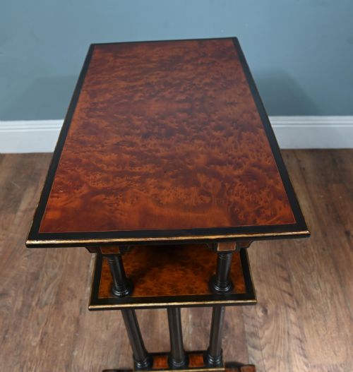 VICTORIAN DUMB WAITER AMBOYNA 1880 - ADDITIONAL PHOTO 1