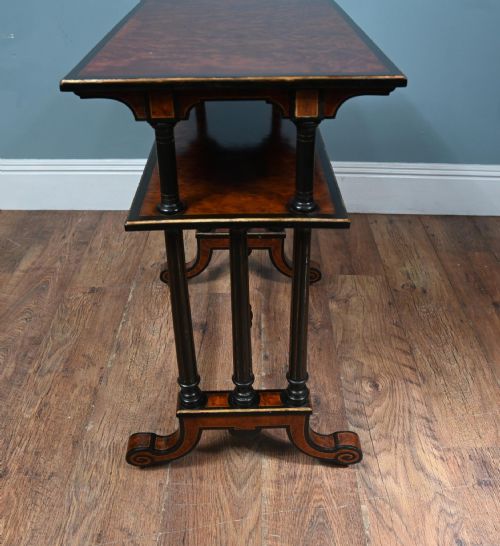 VICTORIAN DUMB WAITER AMBOYNA 1880 - ADDITIONAL PHOTO 2